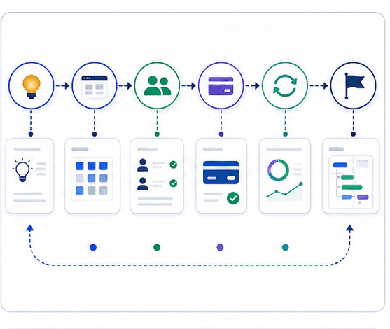 Разработка SaaS-сервиса с нуля: как пройти путь от MVP до платной подписки: карта процесса