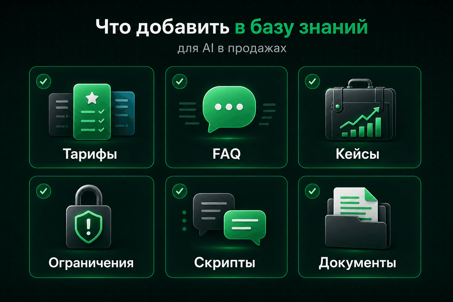 Что добавить в базу знаний для AI-ассистента